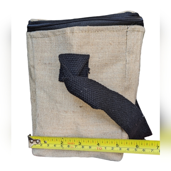 Foldable Jute Zip Travel Cooler with Shoulder Strap Montreal Canada Packable - Picture 11 of 15